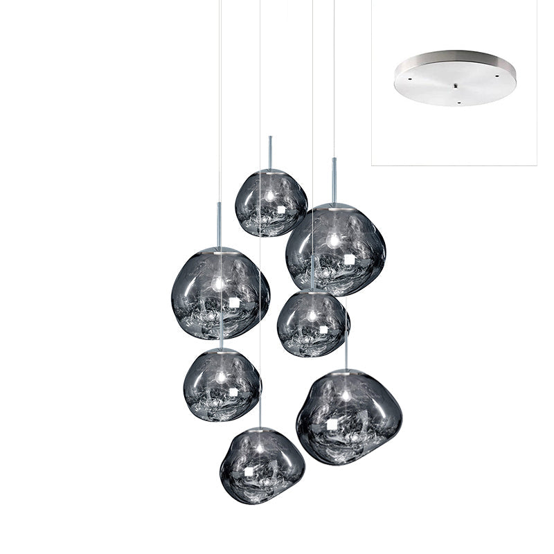 Solara Suspension en Verre Soufflé Cluster Irrégulier Sculptural - Neutralighting