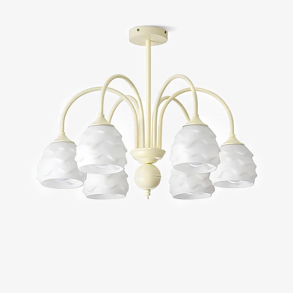 Lustra Chandelier Crème Glacée Fondante Verre Lacté - Neutralighting