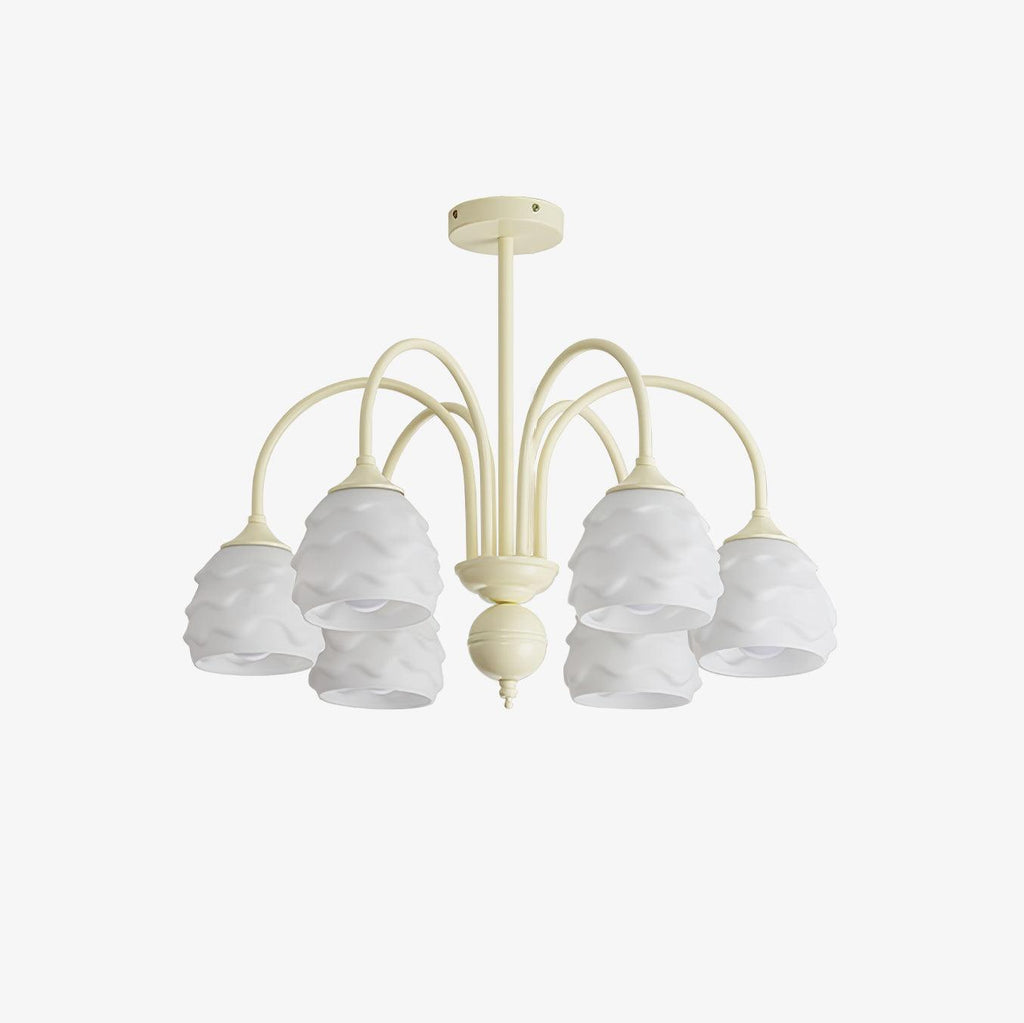 Lustra Chandelier Crème Glacée Fondante Verre Lacté - Neutralighting