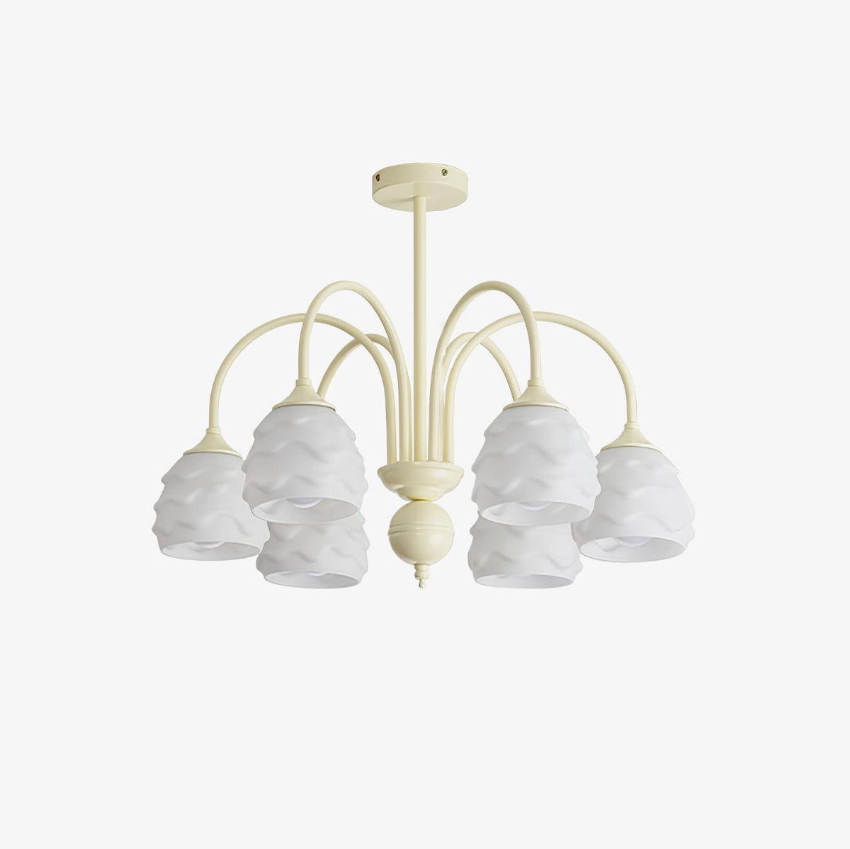 Lustra Chandelier Crème Glacée Fondante Verre Lacté - Neutralighting