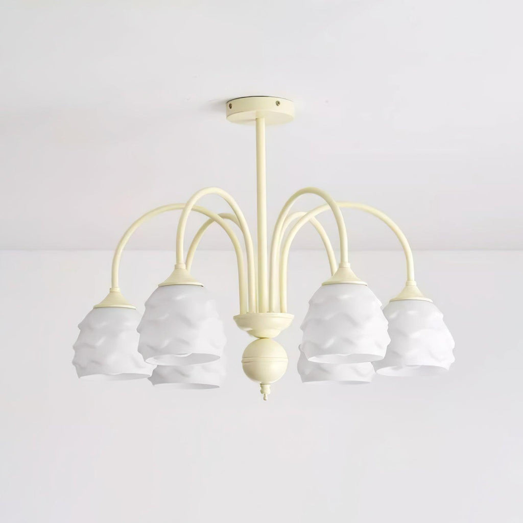 Lustra Chandelier Crème Glacée Fondante Verre Lacté - Neutralighting
