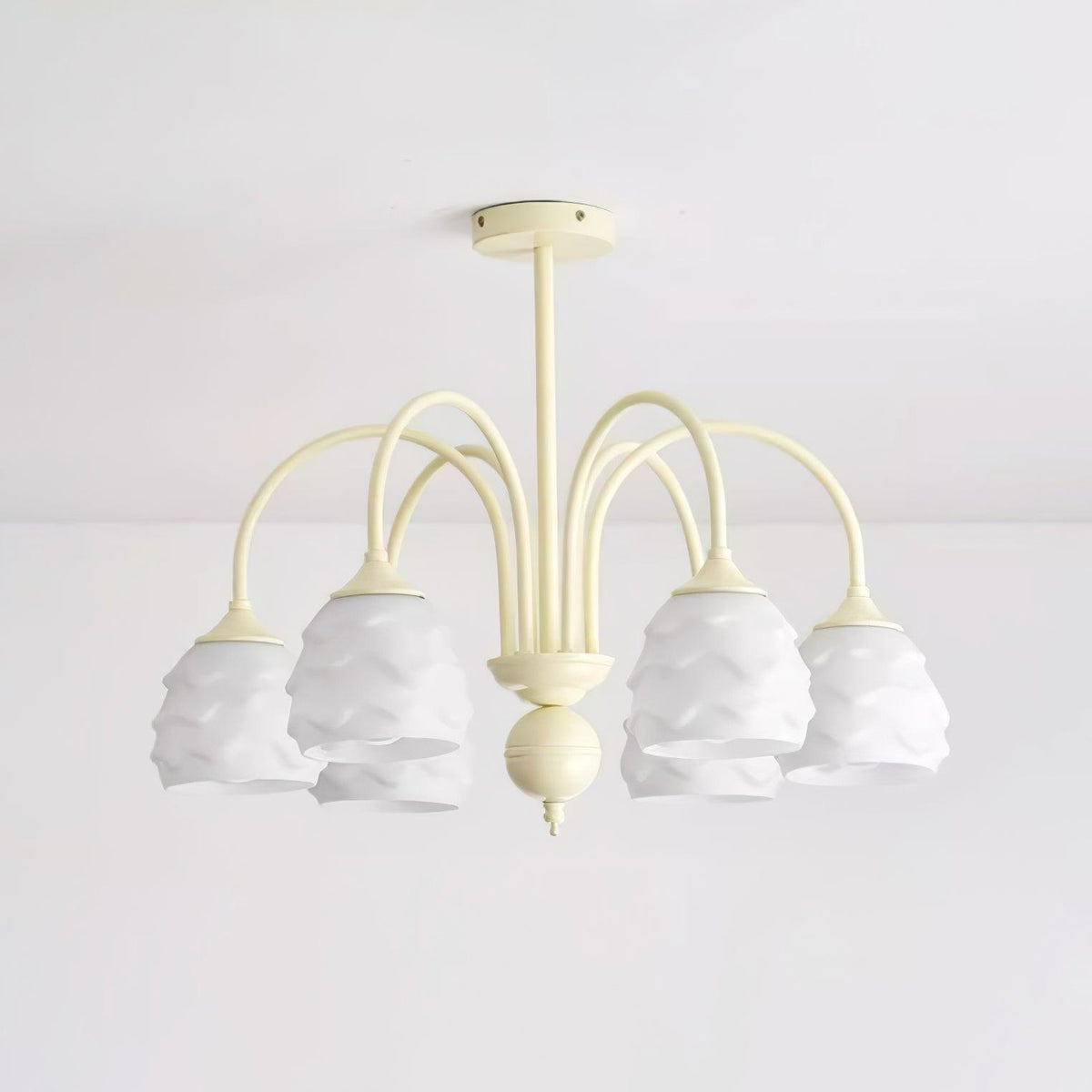 Lustra Chandelier Crème Glacée Fondante Verre Lacté - Neutralighting