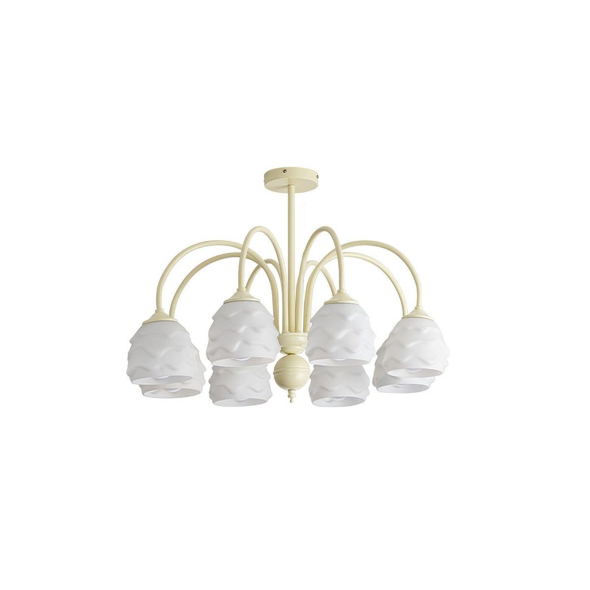 Lustra Chandelier Crème Glacée Fondante Verre Lacté - Neutralighting