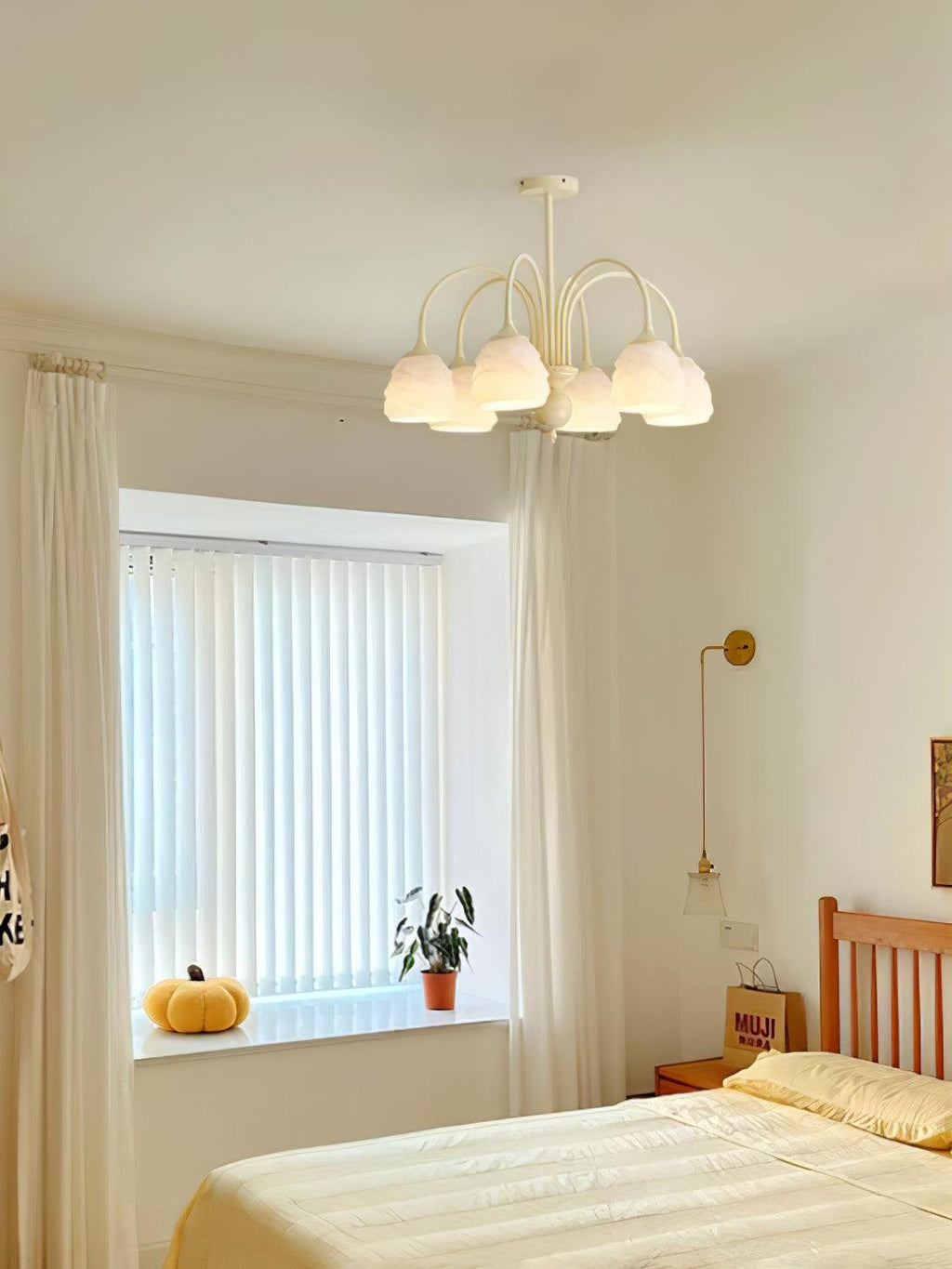 Lustra Chandelier Crème Glacée Fondante Verre Lacté - Neutralighting