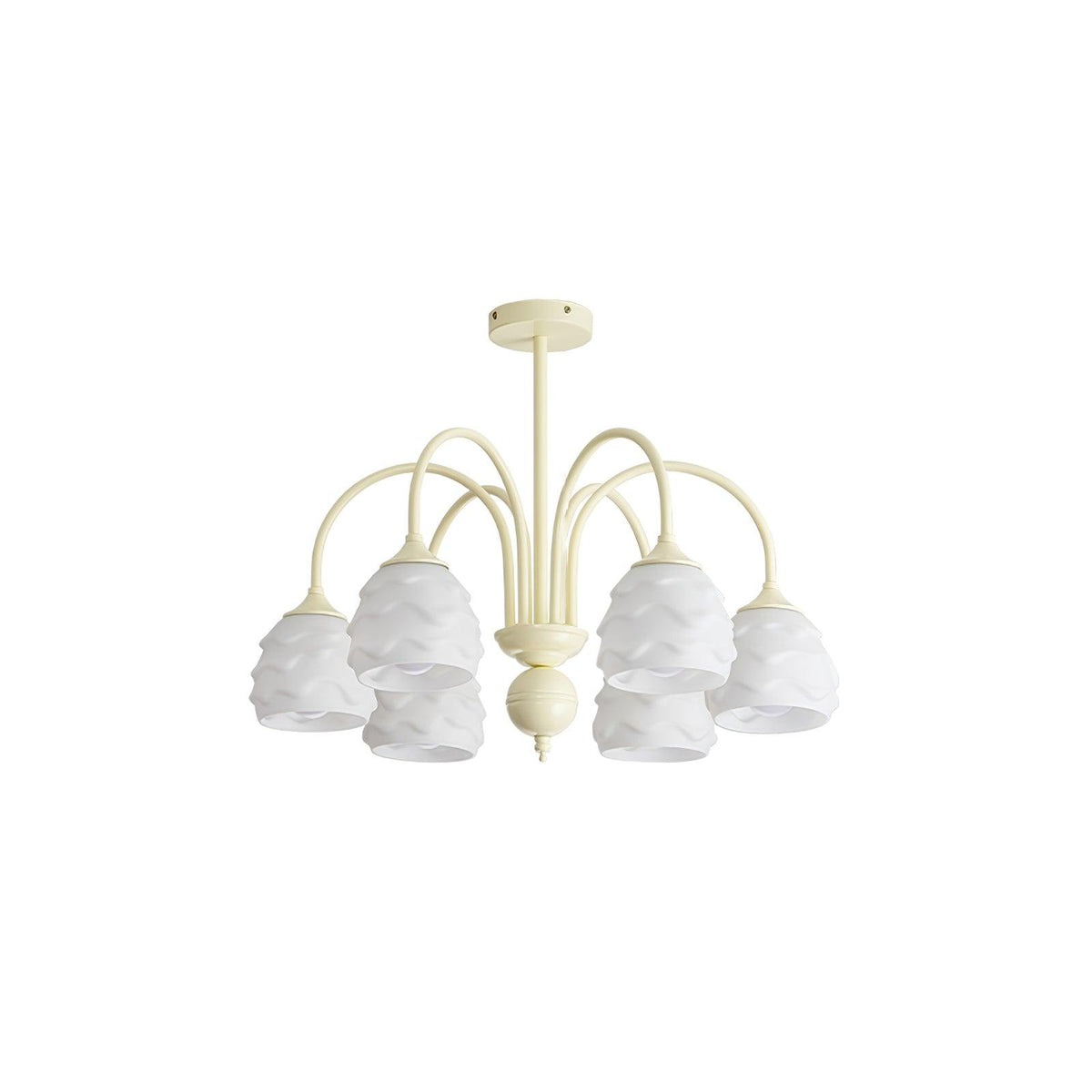 Lustra Chandelier Crème Glacée Fondante Verre Lacté - Neutralighting