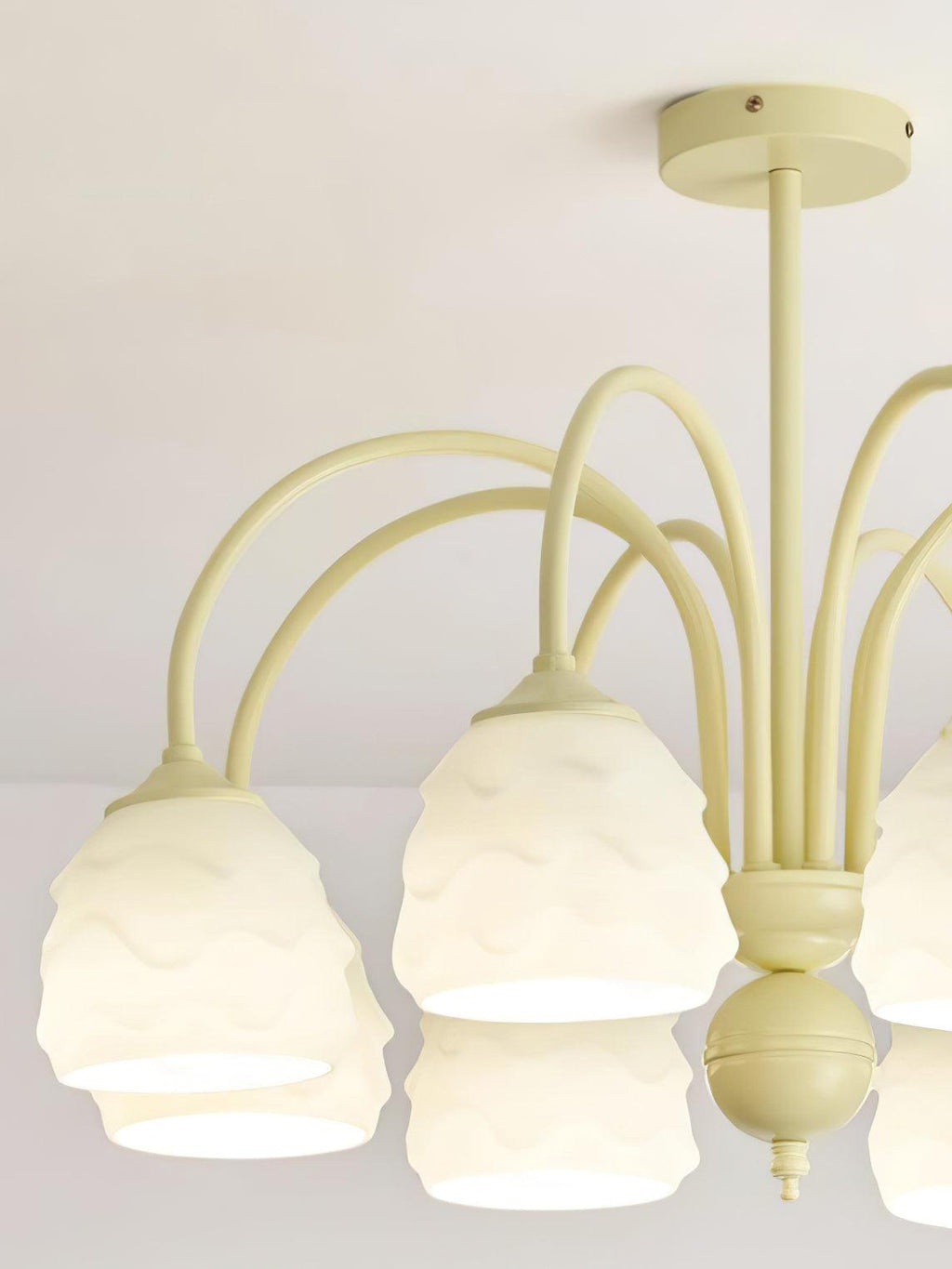 Lustra Chandelier Crème Glacée Fondante Verre Lacté - Neutralighting