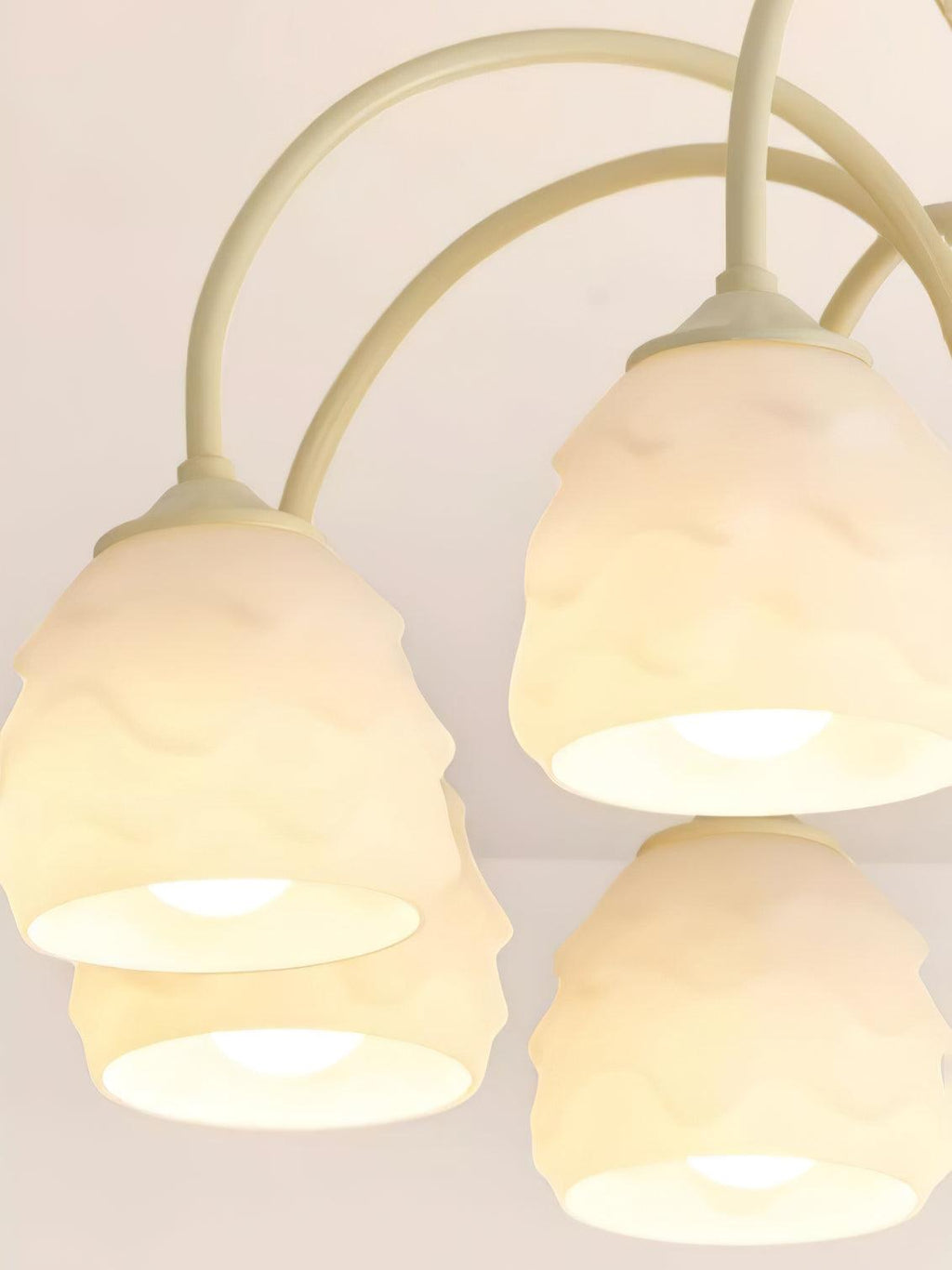 Lustra Chandelier Crème Glacée Fondante Verre Lacté - Neutralighting
