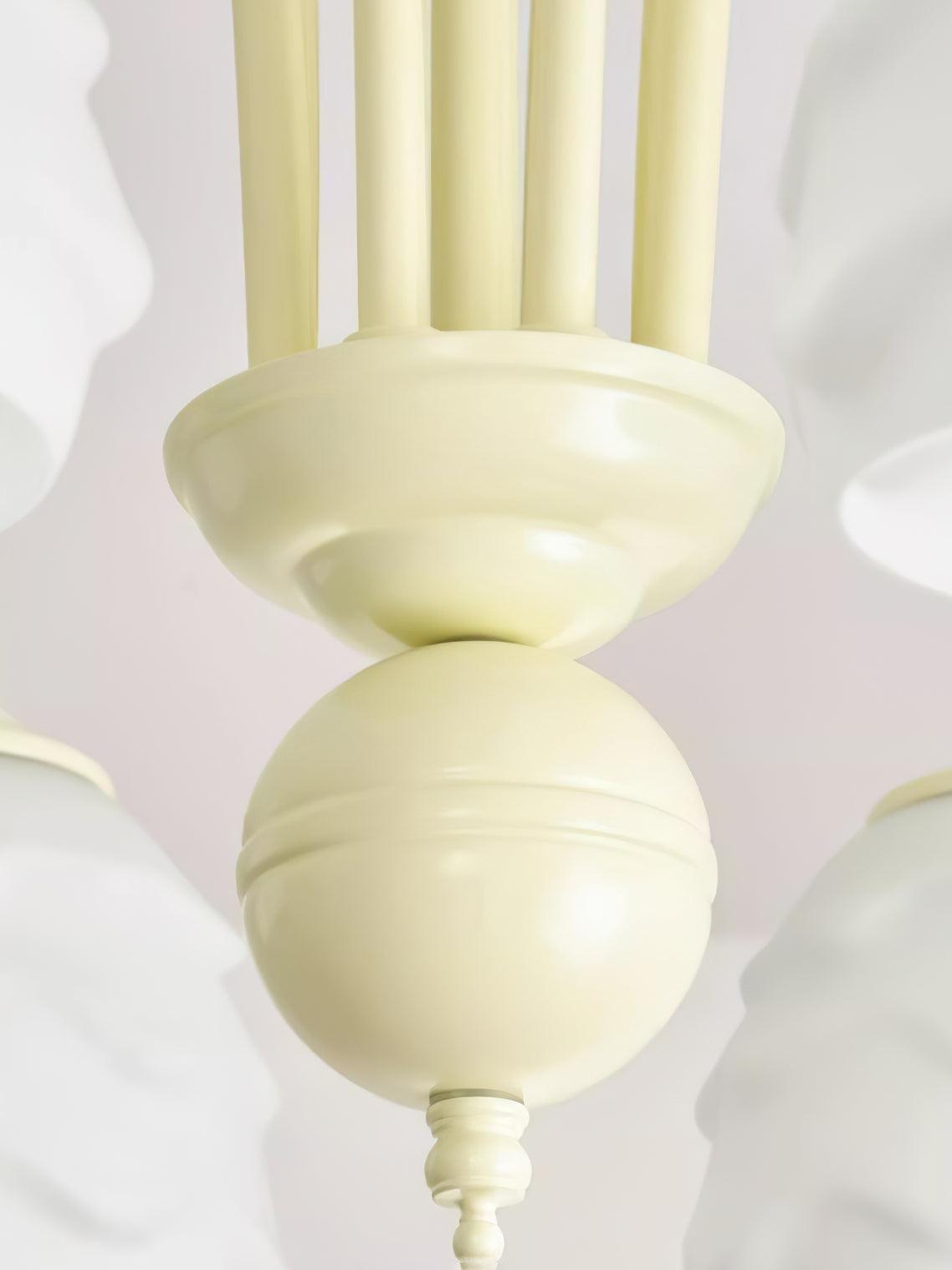Lustra Chandelier Crème Glacée Fondante Verre Lacté - Neutralighting