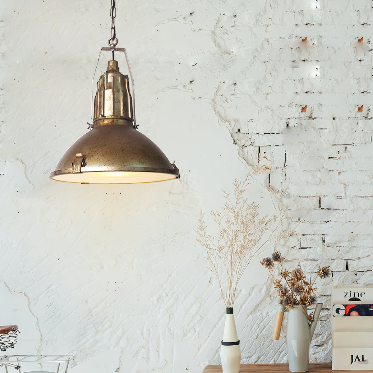 Coshae Suspension Métal Verre Industriel Vintage - Neutralighting