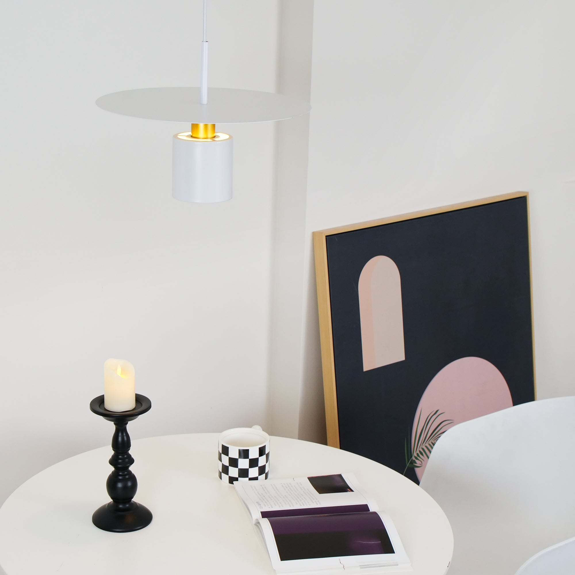 Solara Lampe suspendue cylindrique à disque industriel - Neutralighting