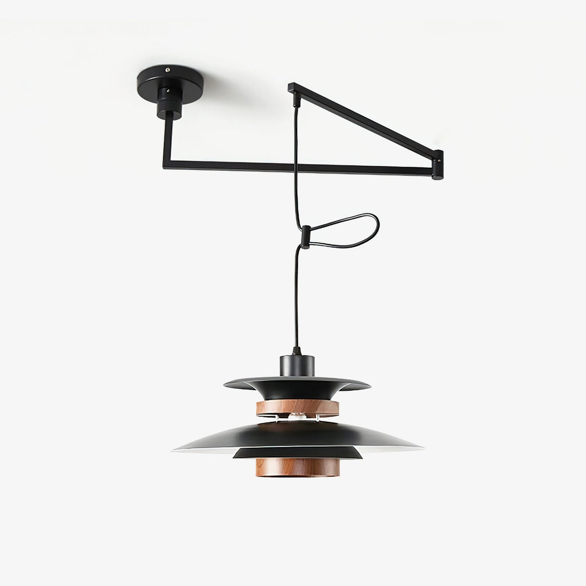 Virelith Suspension Industrielle en Acier et Bois - Neutralighting