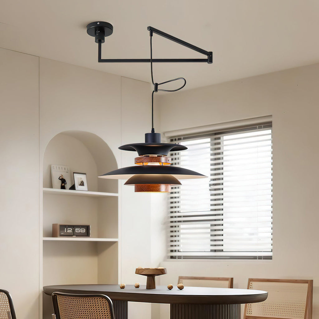 Virelith Suspension Industrielle en Acier et Bois - Neutralighting