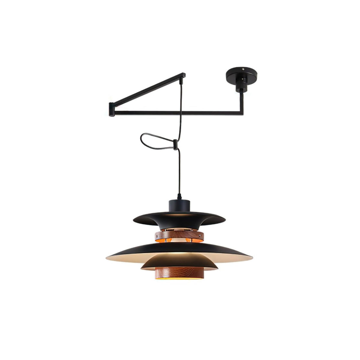 Virelith Suspension Industrielle en Acier et Bois - Neutralighting