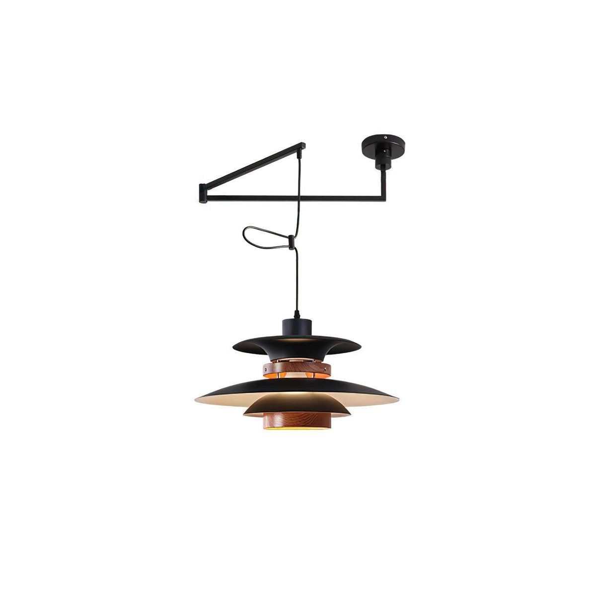 Virelith Suspension Industrielle en Acier et Bois - Neutralighting