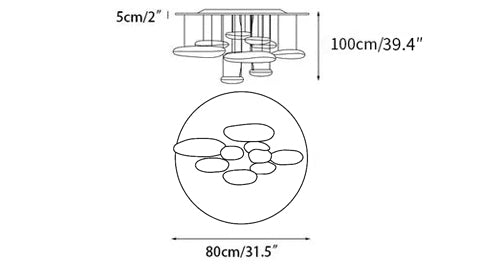 Lustra Plafonnier en Aluminium Galet - Neutralighting