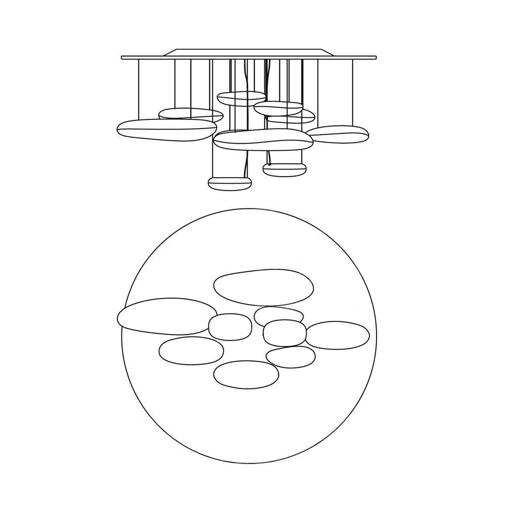 Lustra Plafonnier en Aluminium Galet - Neutralighting