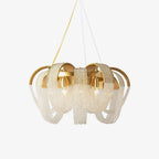 Lustra Chandelier Maille Cristal Doré Cascade Scintillante - Neutralighting