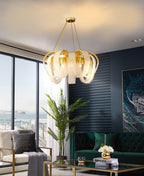 Lustra Chandelier Maille Cristal Doré Cascade Scintillante - Neutralighting