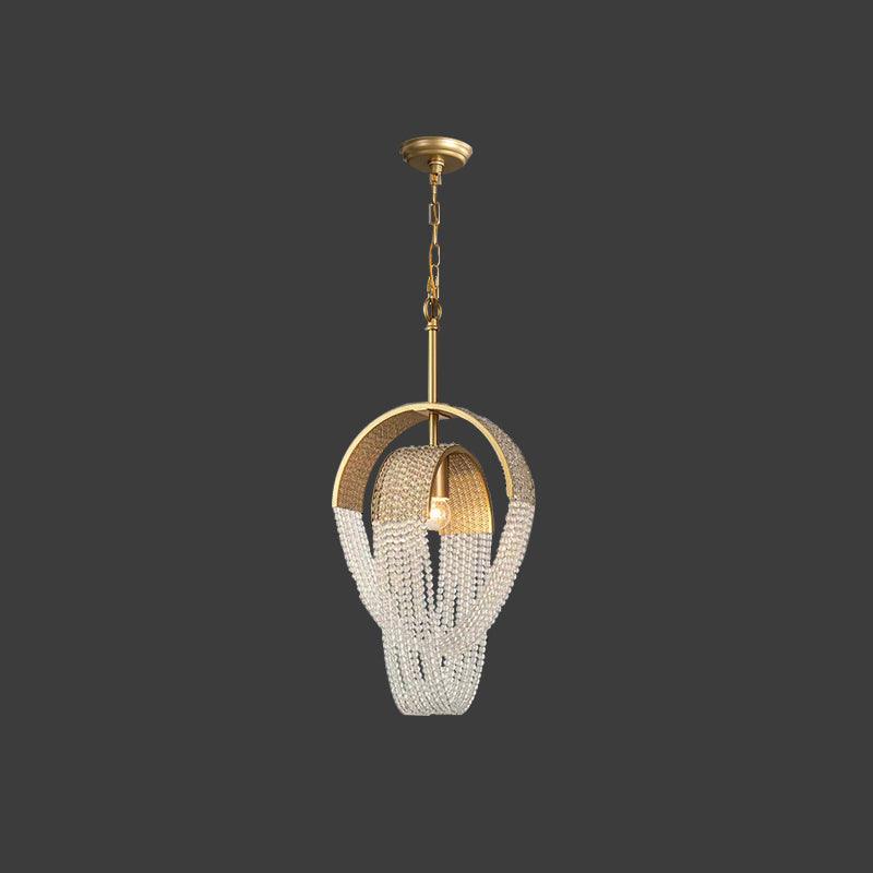 Lustra Chandelier Maille Cristal Doré Cascade Scintillante - Neutralighting