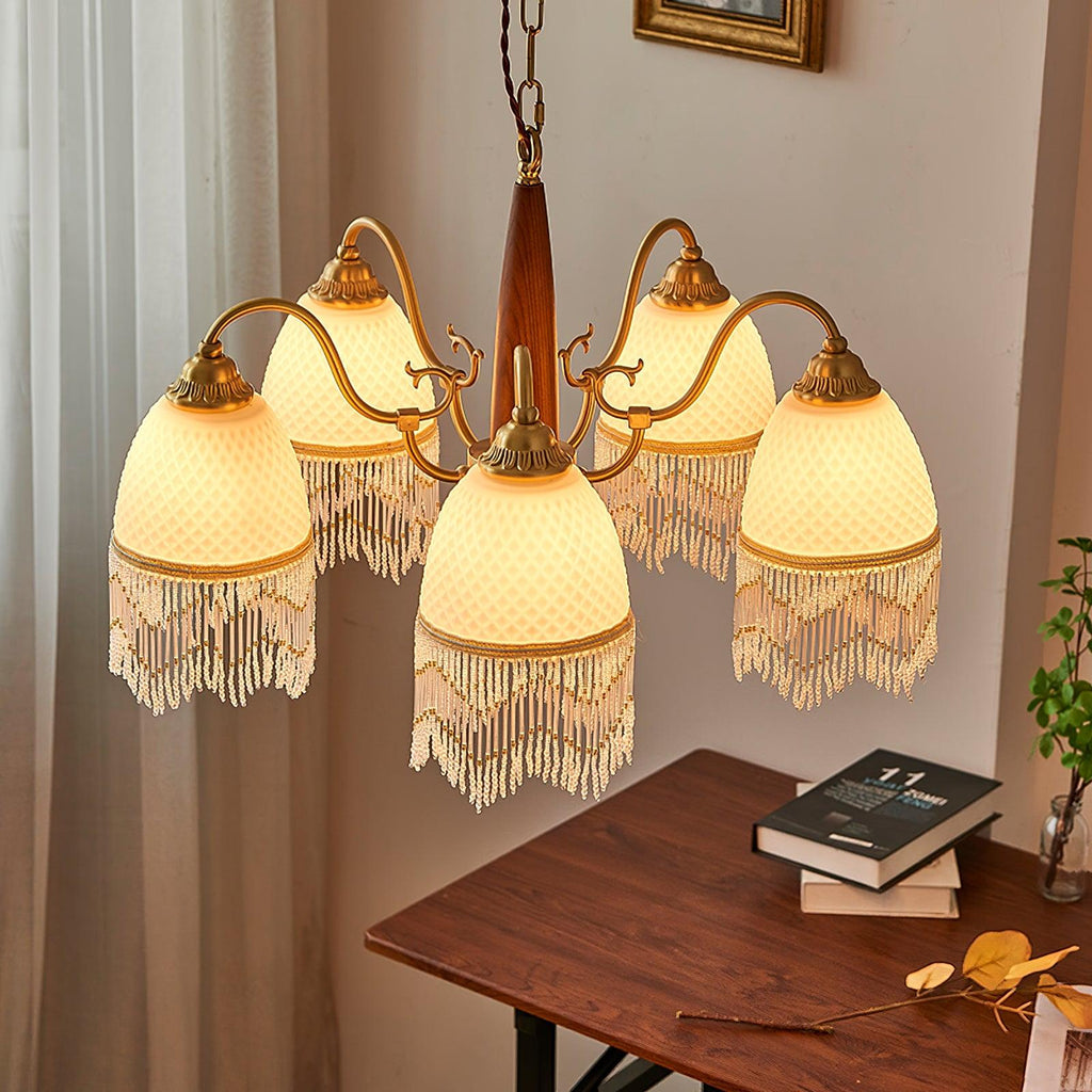 Aurora Lustre à Glands en Verre Vintage - Neutralighting