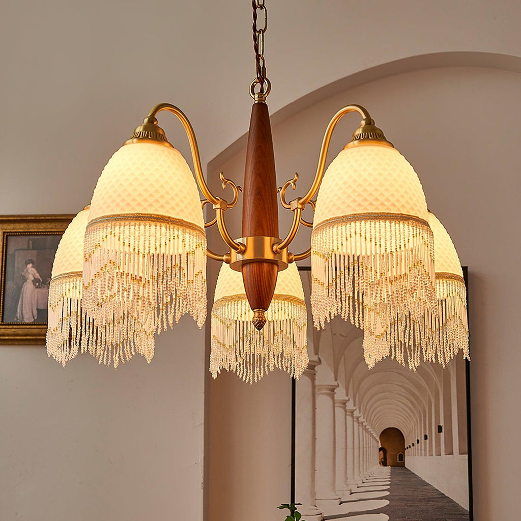 Aurora Lustre à Glands en Verre Vintage - Neutralighting