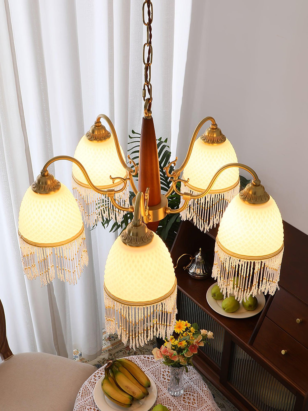 Aurora Lustre à Glands en Verre Vintage - Neutralighting