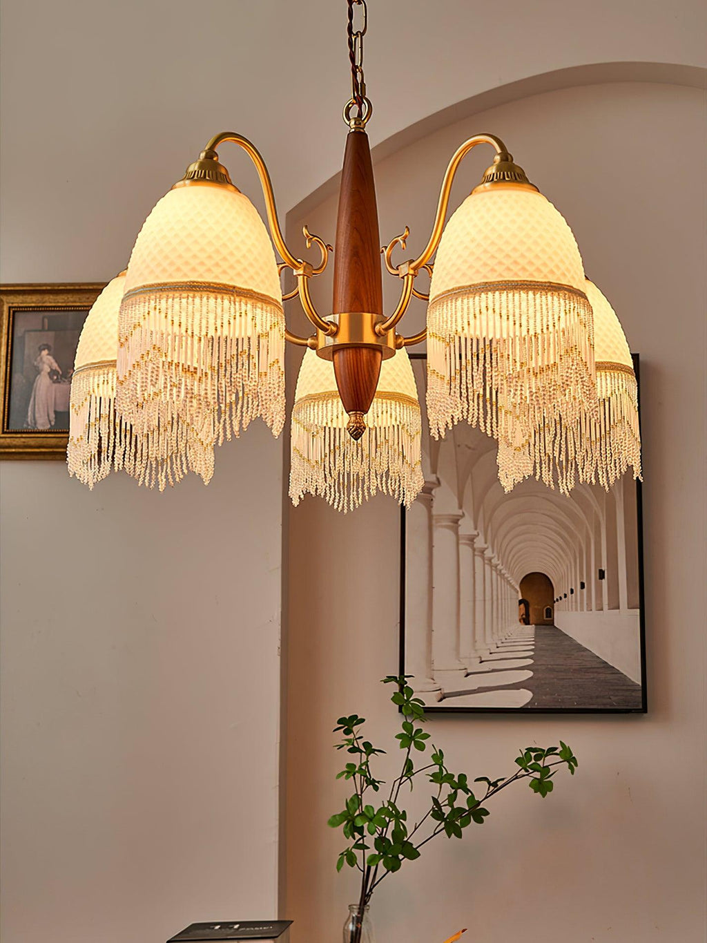 Aurora Lustre à Glands en Verre Vintage - Neutralighting