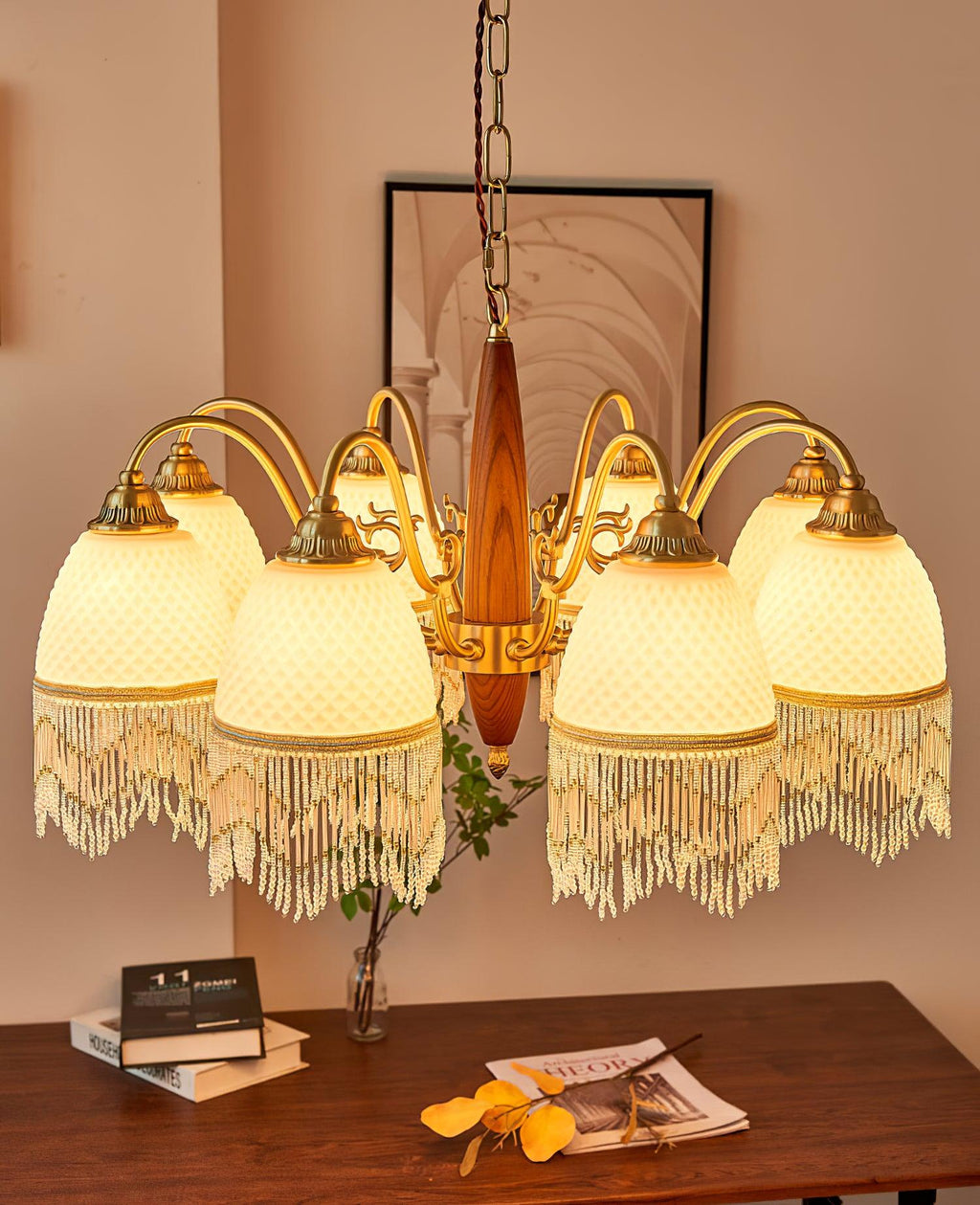 Aurora Lustre à Glands en Verre Vintage - Neutralighting