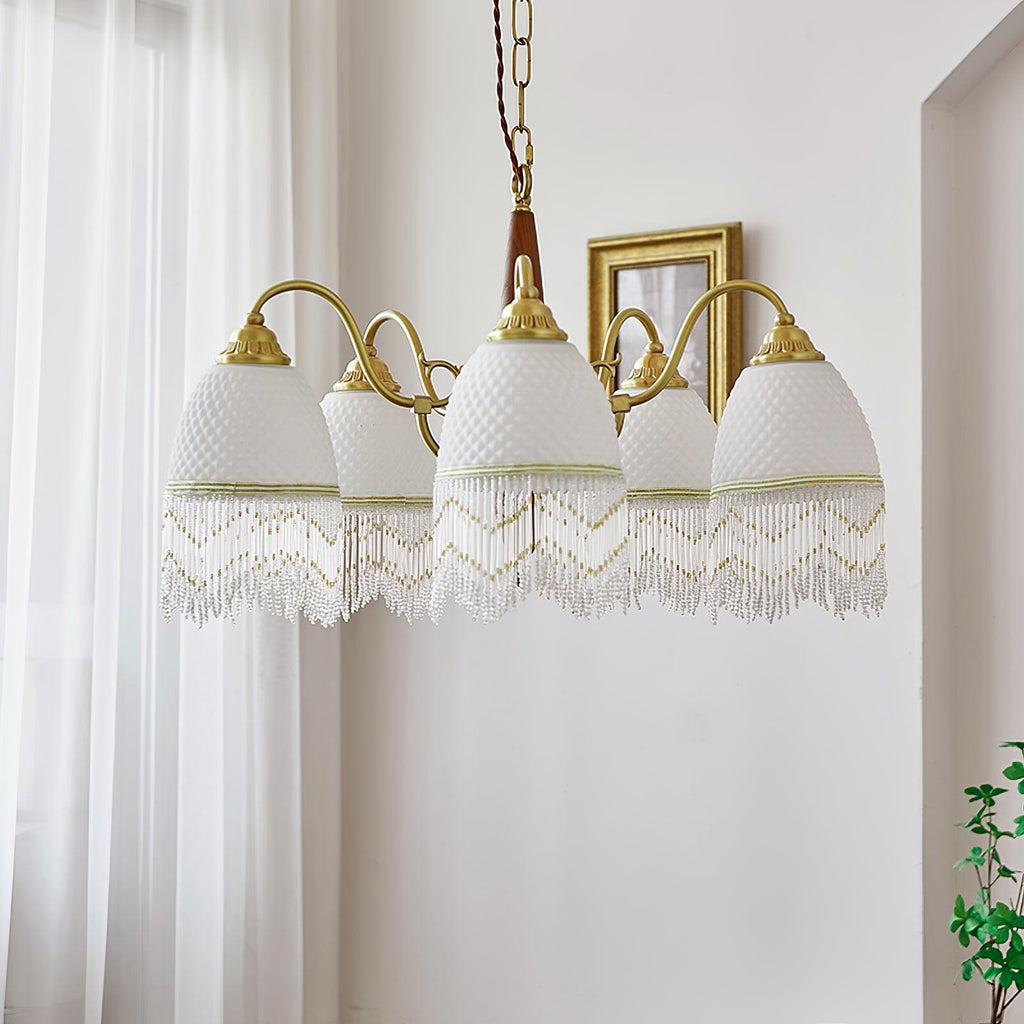 Aurora Lustre à Glands en Verre Vintage - Neutralighting