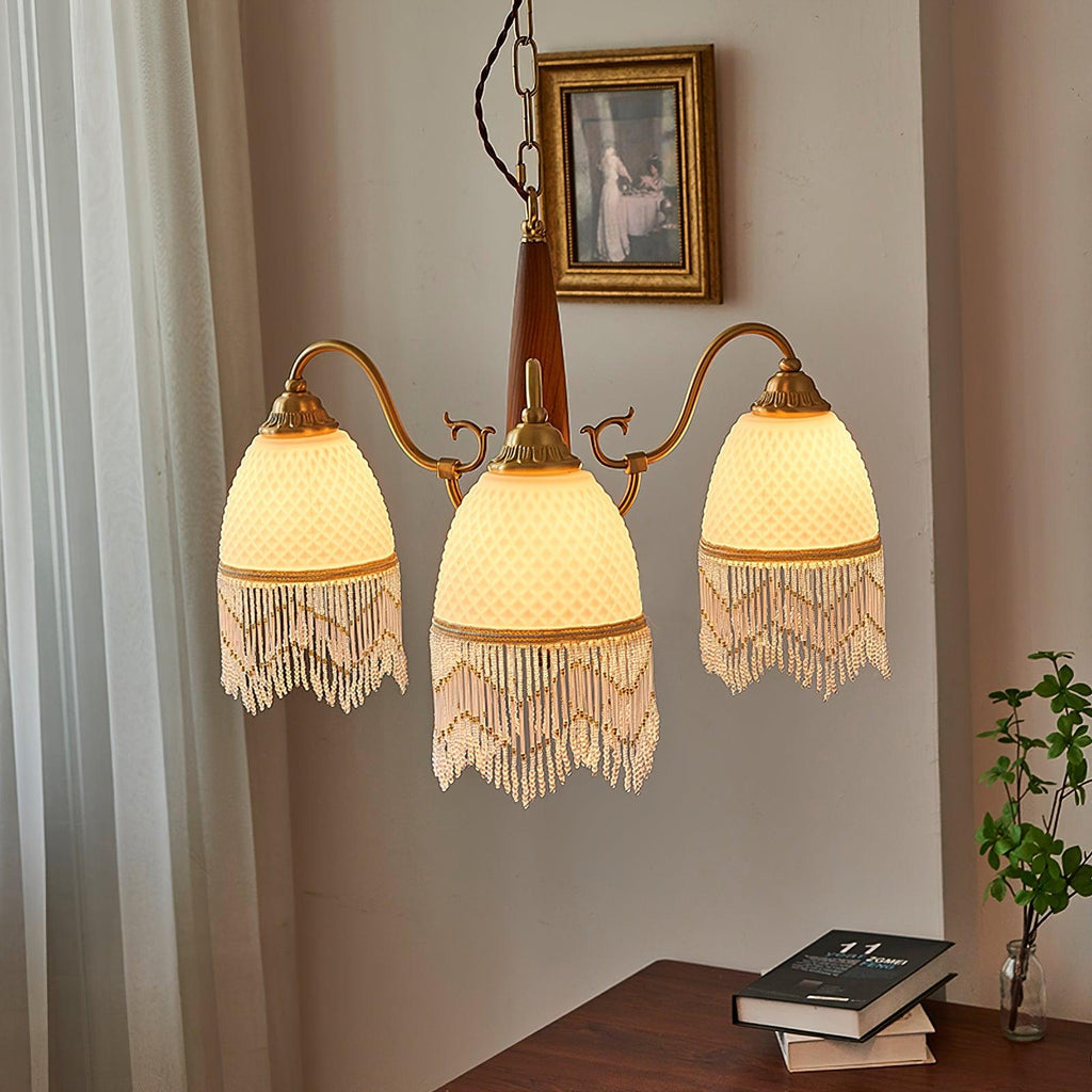 Aurora Lustre à Glands en Verre Vintage - Neutralighting