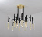 Solara Lustre Moderne Tiges Noir Or - Neutralighting