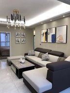 Solara Lustre Moderne Tiges Noir Or - Neutralighting