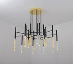 Solara Lustre Moderne Tiges Noir Or - Neutralighting