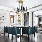 Solara Lustre Moderne Tiges Noir Or - Neutralighting