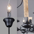 Epoch Lustre à Bougie Rétro en Métal Noir/Corde Pour Restaurant/bar - Neutralighting