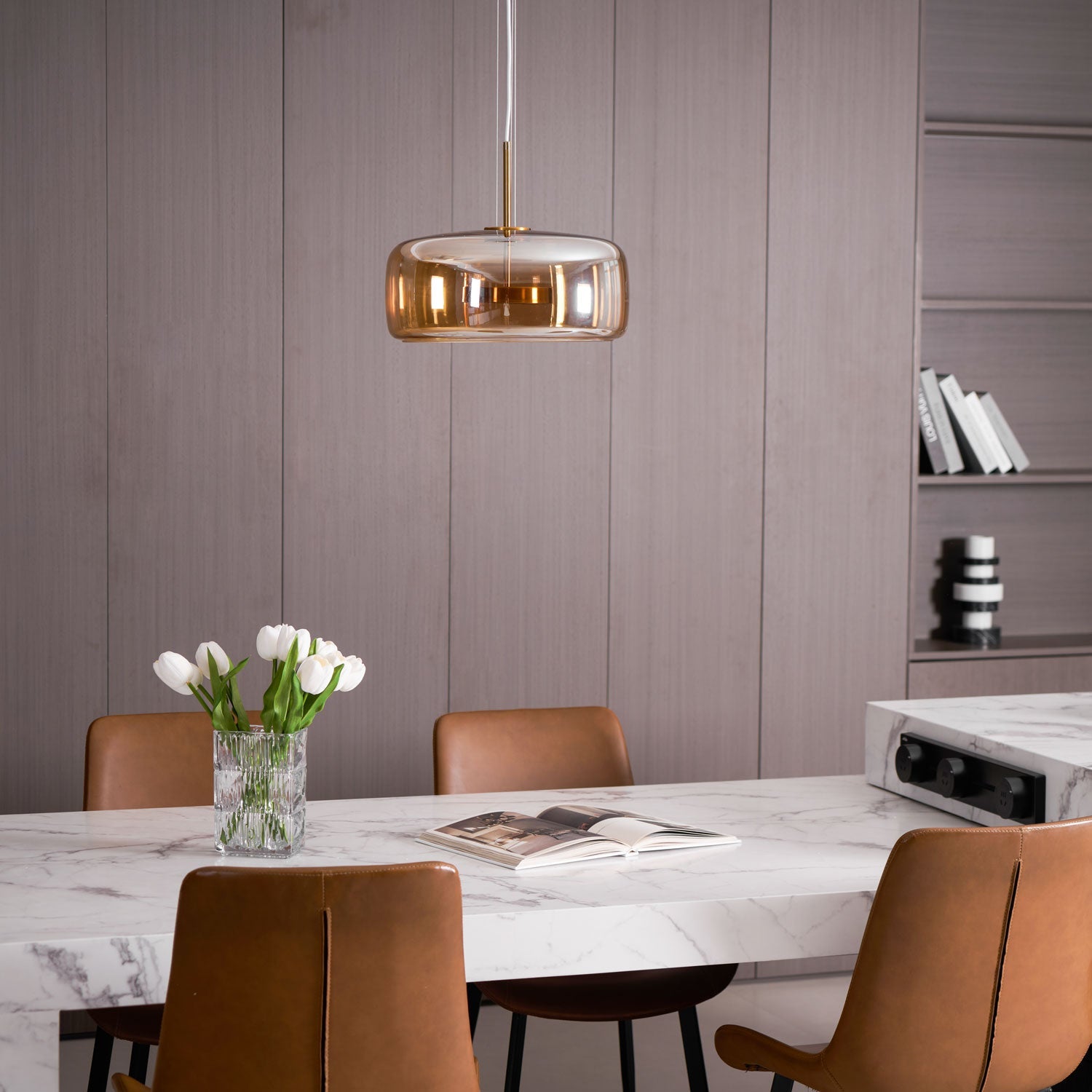 Obsidian Lampe Pendante en Verre Moderne - Neutralighting