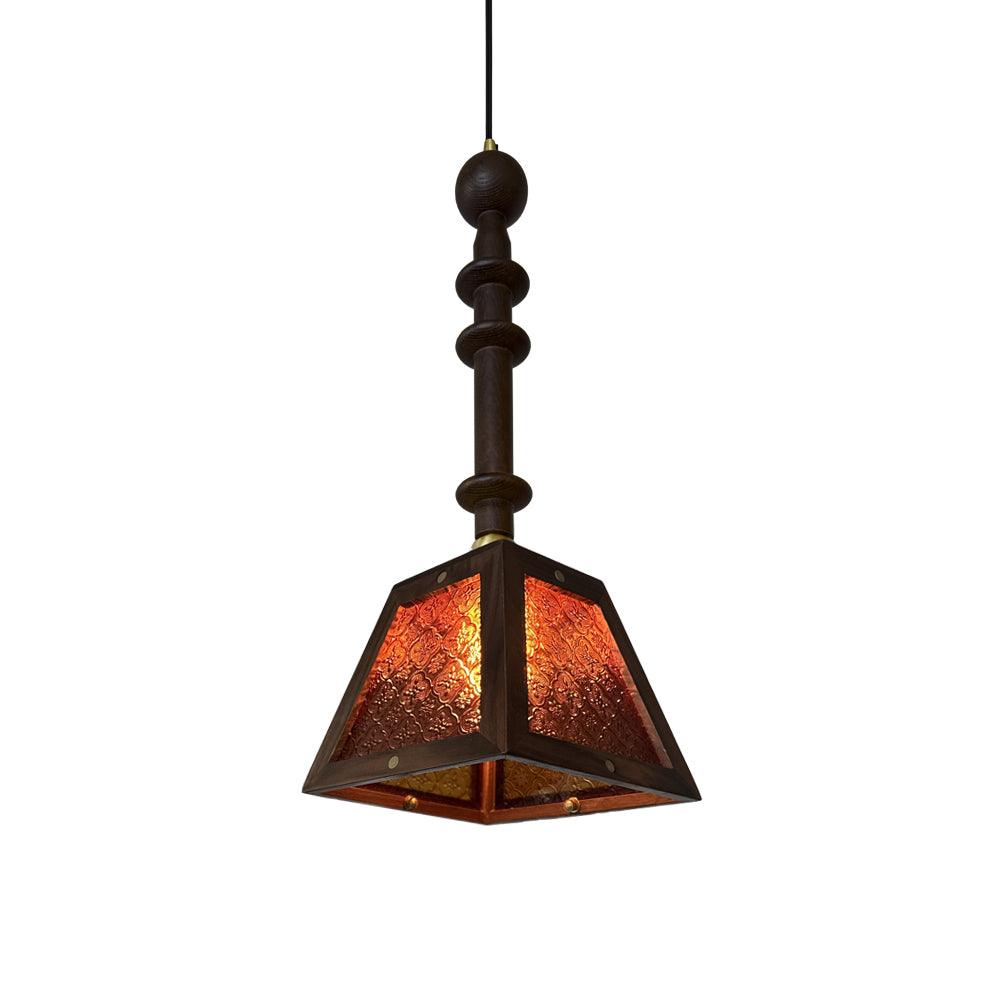 Alsorisra Lampe Suspension en Verre et Bois à Style Vintage - Neutralighting
