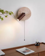 Evzoryra Applique Murale Disc Swing en Travertin - Neutralighting