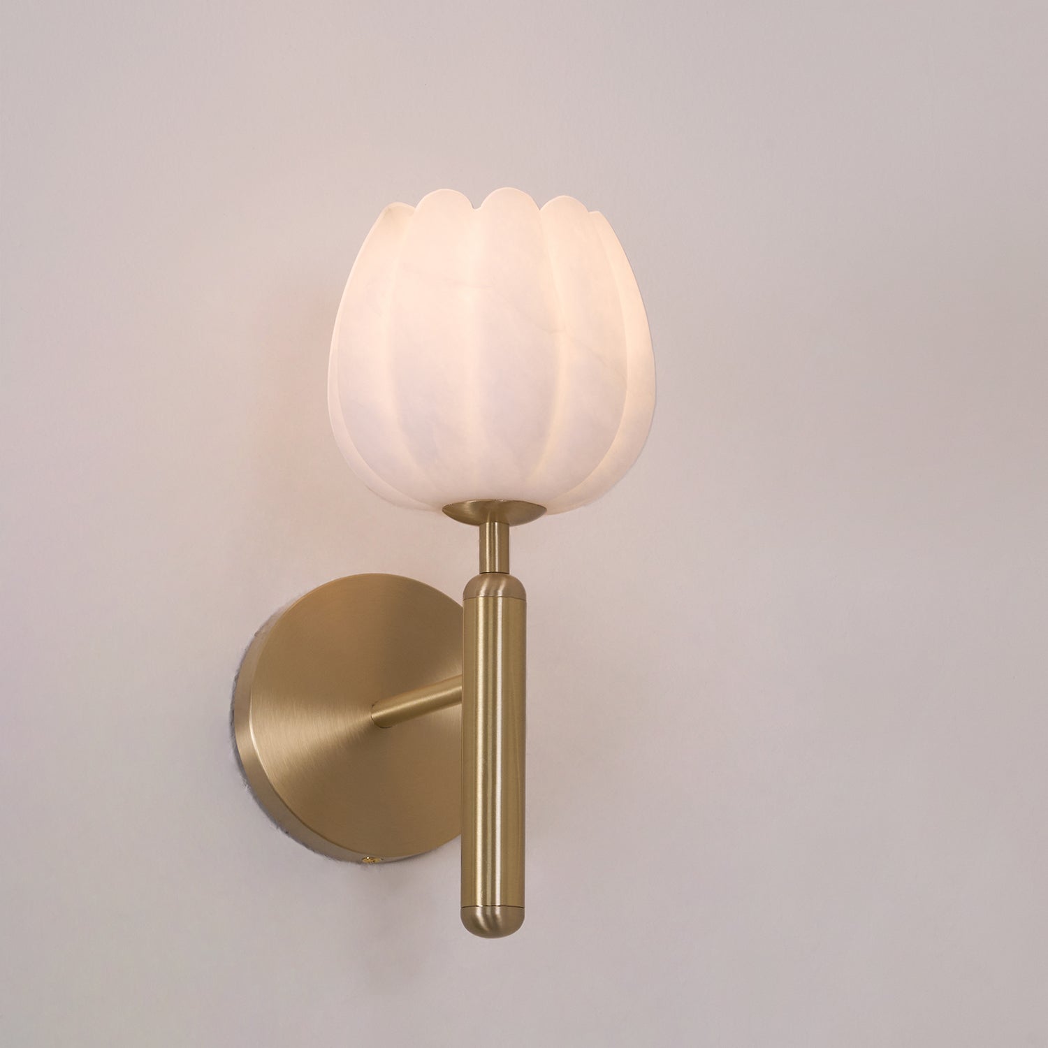 Eurzorion Applique Murale en Albâtre Floral Laiton - Neutralighting