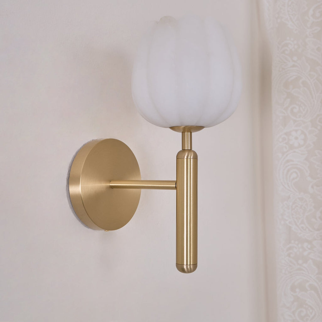 Eurzorion Applique Murale en Albâtre Floral Laiton - Neutralighting
