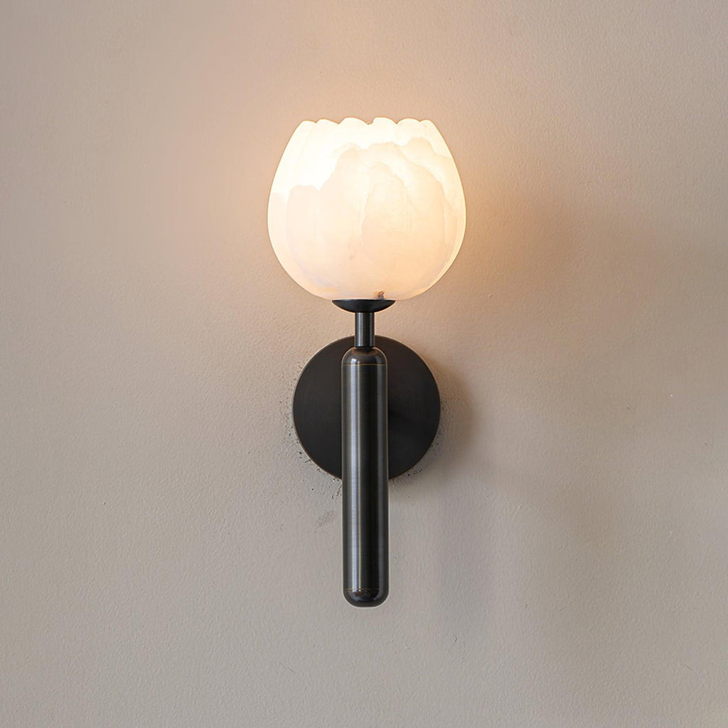 Eurzorion Applique Murale en Albâtre Floral Laiton - Neutralighting