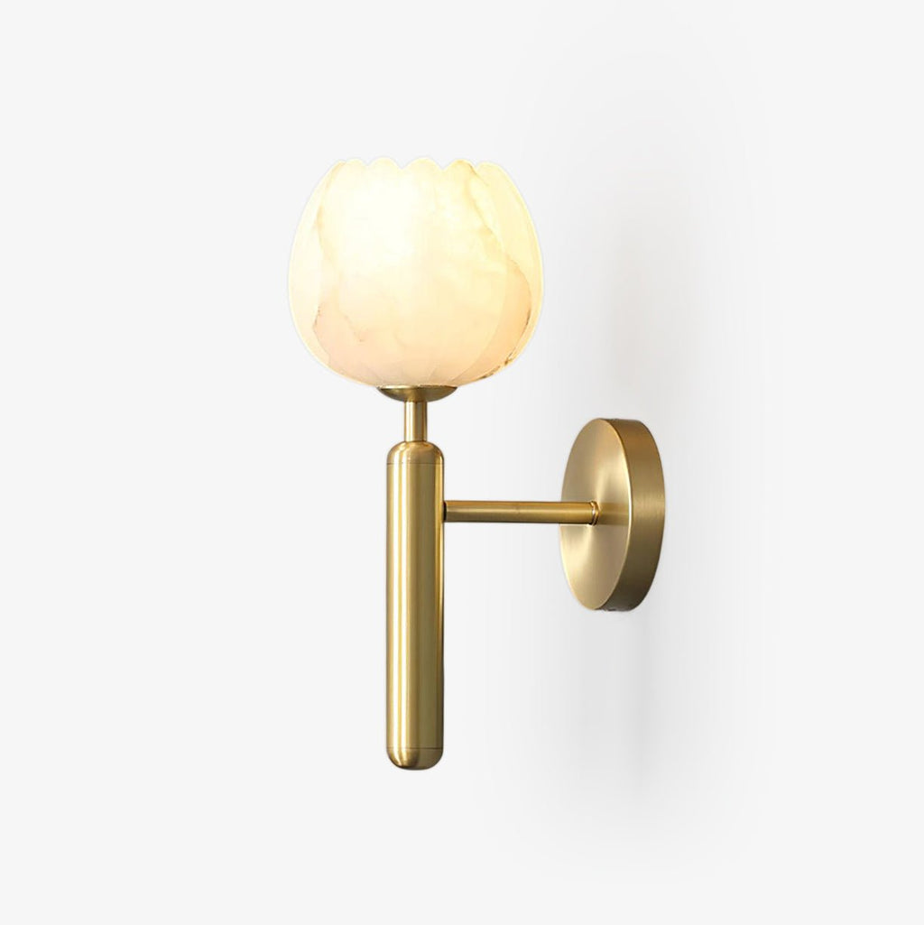 Eurzorion Applique Murale en Albâtre Floral Laiton - Neutralighting