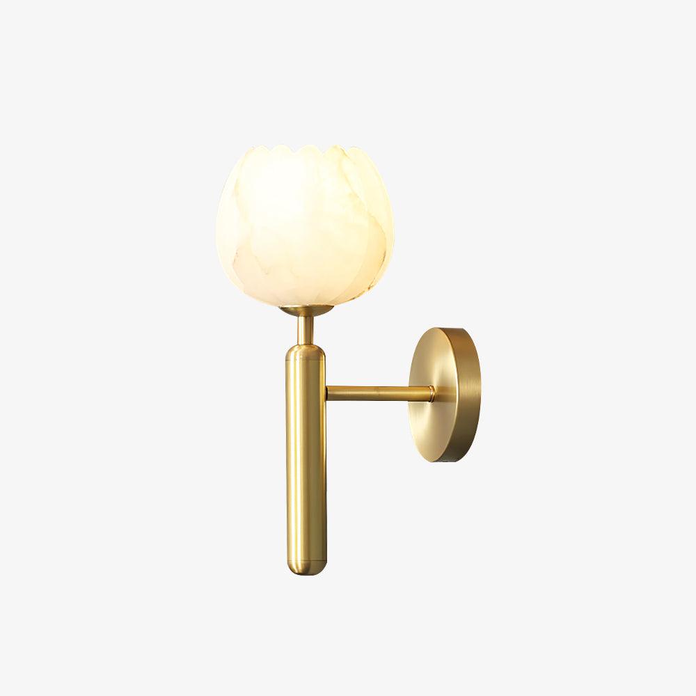 Eurzorion Applique Murale en Albâtre Floral Laiton - Neutralighting