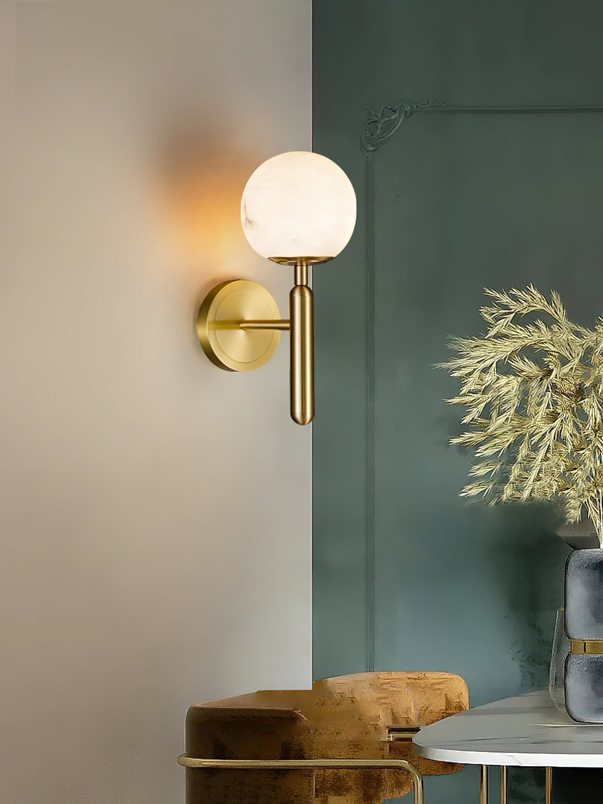 Orlaeila Applique Murale Laiton Albâtre Minimaliste Moderne - Neutralighting