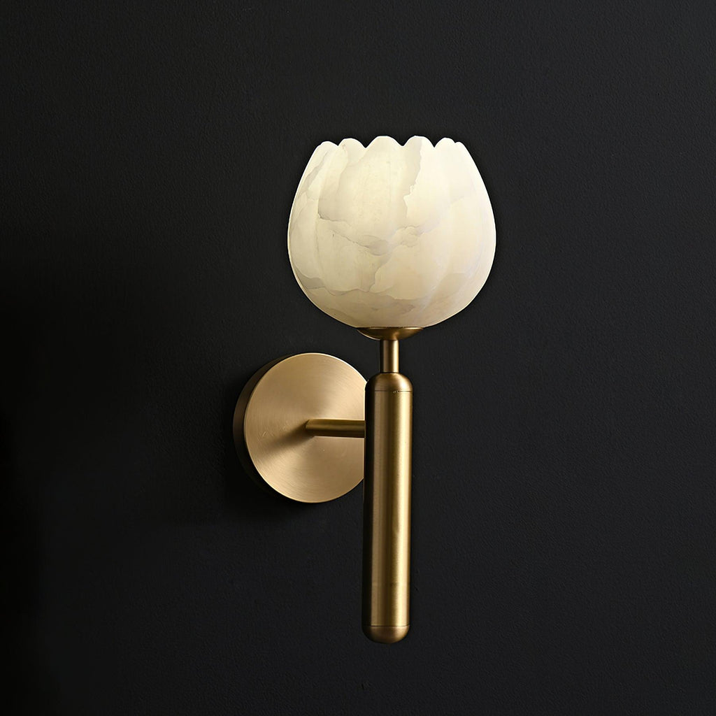 Eurzorion Applique Murale en Albâtre Floral Laiton - Neutralighting