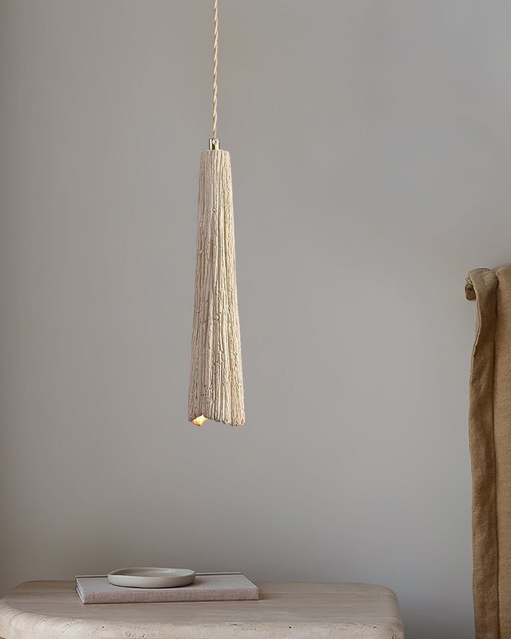 Microcement Lampe suspendue avec abat-jour en tissu réglable - Neutralighting
