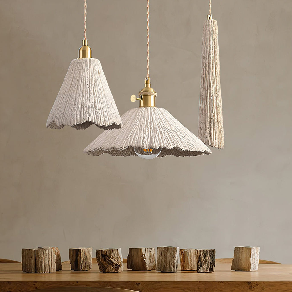 Microcement Lampe suspendue avec abat-jour en tissu réglable - Neutralighting