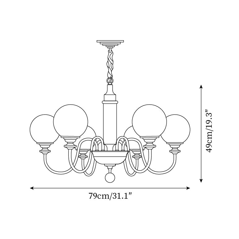 Lumivian Lustre Élégant Globe à 8 Lumières - Neutralighting