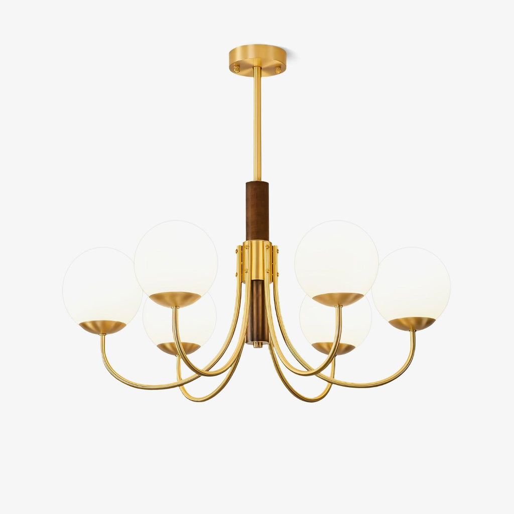 Lustra Chandelier Midas Touch Noyer Sphère Laiton - Neutralighting