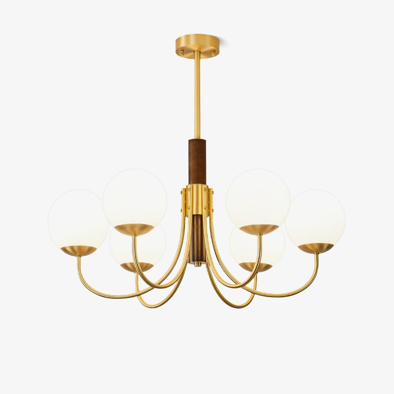 Lustra Chandelier Midas Touch Noyer Sphère Laiton - Neutralighting